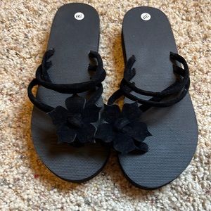 Black flip flops